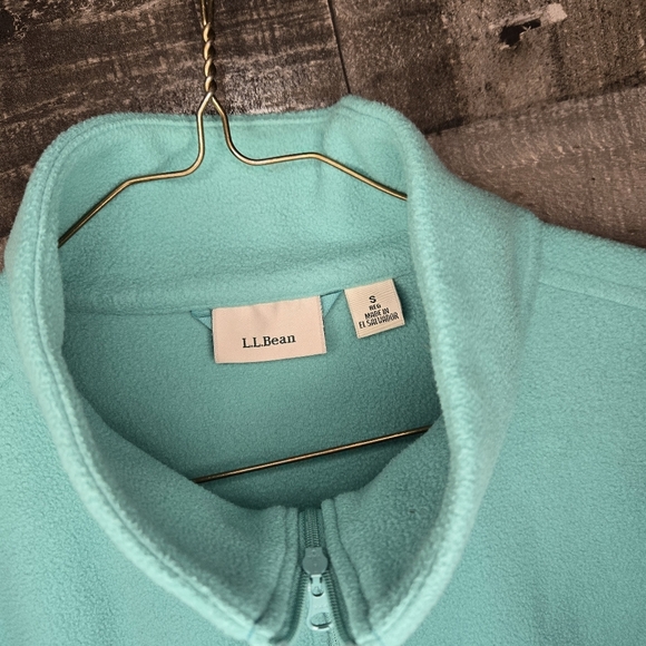L.L.Bean Turquoise Feather Fleece Full Zip Jacket - Picture 3 of 6